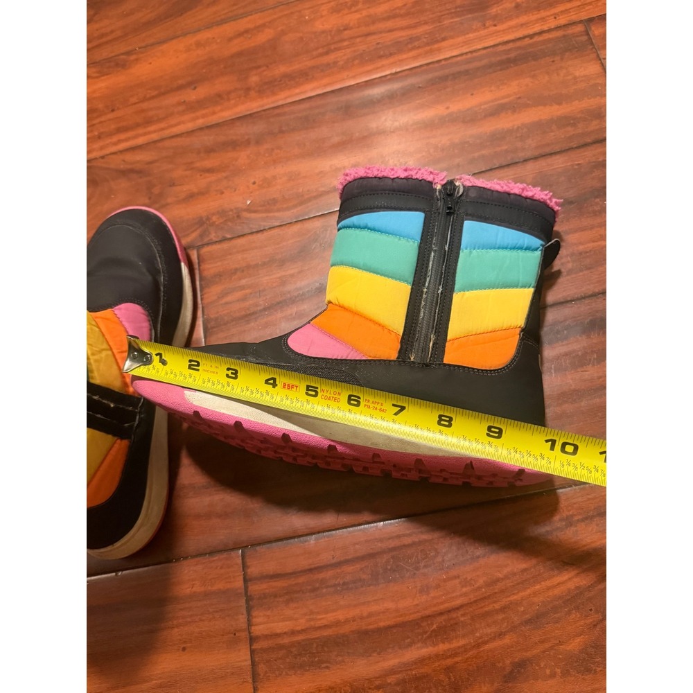 Merrell Snow Crush 2.0 Waterproof Winter Boots Rainbow Stripe Pink Faux Fur 7M - Picture 10 of 11